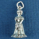 Quinceanera Girl Birthday Charm Sterling Silver 3D