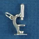 Microscope Medical and Science Occupation 3D Sterling Silver Charm Pendant