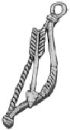 Indian Bow and Arrow 3D Sterling Silver Indian Charm Pendant
