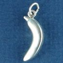 Fruits of the Spirit Banana with Word Phrase Faithfulness on Back Sterling Silver Charm Pendant
