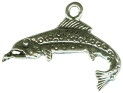 Fish: Trout Small 3D Sterling Silver Charm Pendant