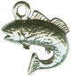 Fish: Bass 3D Sterling Silver Charm Pendant