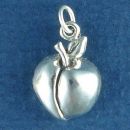 Fruits of the Spirit Peach with Word Phrase Peace on Back Sterling Silver Charm Pendant