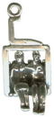 Ski Lift 3D with Two Ski People Sterling Silver Charm Pendant