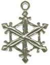 Snowflake 3D Sterling Silver Charm for Bracelet or Necklace Pendant