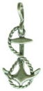 Anchor of a Ship Nautical 3D Sterling Silver Charm Pendant