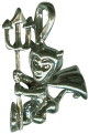 Halloween Devil 3D Sterling Silver Charm Pendant
