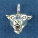 Cougar Head Sterling Silver Charm Pendant
