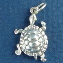 Turtle Charm Sterling Silver Pendant