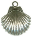 Scalloped Seashell Small 3D Sterling Silver Charm Pendant