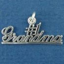 #1 Grandma Word Phase Sterling Silver Charm Pendant