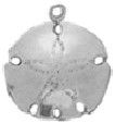 Sand Dollar Small 3D Sterling Silver Charm Pendant