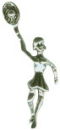 Tennis Player Female Sports Small 3D Sterling Silver Charm for Charm Bracelet