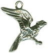 Eagle Swooping 3D Sterling Silver Charm Pendant