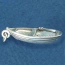 Fishing Row Boat Sterling Silver 3D Charm Pendant