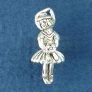 Wedding Flower Girl 3D Sterling Silver Charm Pendant