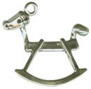 Rocking Horse 3D Sterling Silver Charm Pendant