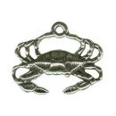 Crab Medium 3D Sterling Silver Charm Pendant