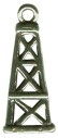 Oil Derrick 3D Texas Sterling Silver Charm Pendant for Charm Bracelet