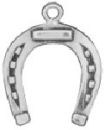 Horseshoe 3D Sterling Silver Charm Pendant