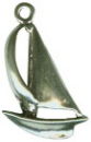 Sailboat Nautical 3D Sterling Silver Charm Pendant