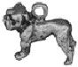 Dog, Bulldog 3D Sterling Silver Charm Pendant