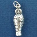 Halloween Egyptian Mummy's Sarcophagus Sterling Silver Charm Pendant