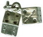 Dice 3D Sterling Silver Charm Pendant for Charm Bracelet or Necklace