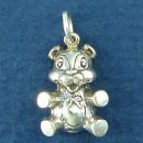 Sitting Teddy Bear Charm Sterling Silver Pendant