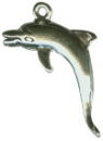 Dolphin Medium 3D Sterling Silver Charm Pendant