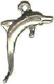Dolphin Small 3D Sterling Silver Charm Pendant