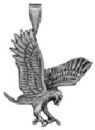 Eagle Swooping Sterling Silver Charm Pendant