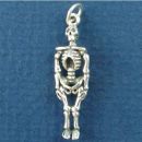 Halloween, Skeleton 3D Sterling Silver Charm Pendant