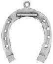 Horseshoe Charm 3D Sterling Silver Pendant