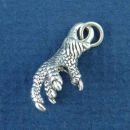 Eagle Claw Medium 3D Sterling Silver Bird Charm Pendant