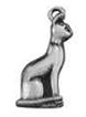 Cat Sitting 3D Sterling Silver Charm Pendant
