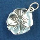 Flower Camrose 3D Sterling Silver Charm Pendant