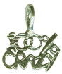 100% Crazy Word Charm and Message Phrase Sterling Silver Charm Pendant