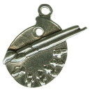 Artist Palette Art School 3D Sterling Silver Charm Pendant