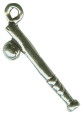 Baseball Bat and Ball 3D Sports Sterling Silver Charm Pendant