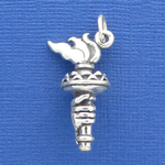Statue of Liberty Torch Charm Sterling Silver