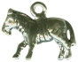 Zebra 3D Sterling Silver Charm Pendant