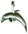 Dolphin Jumping 3D Sterling Silver Charm Pendant