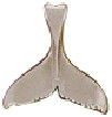 Whale Tail Charm Small 3D Sterling Silver Pendant