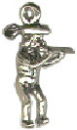 Christmas 12 Days: Pipers Piping 3D Sterling Silver Charm Pendant