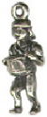 Christmas 12 Days: Drummer Drumming 3D Sterling Silver Charm Pendant