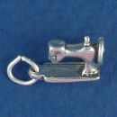 Sewing Machine Small 3D Sterling Silver Charm Pendant