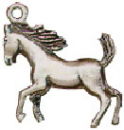Horse: Stallion 3D Sterling Silver Charm Pendant