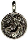Religious Christian Virgin Mary with Child Medal Sterling Silver Charm Pendant