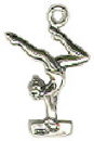 Gymnast Girl on Balance Beam 3D Sterling Silver Charm Pendant